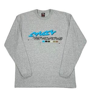 Vintage Stussy x Futura Grey Long Sleeve 2008 T Shirt Size XL
